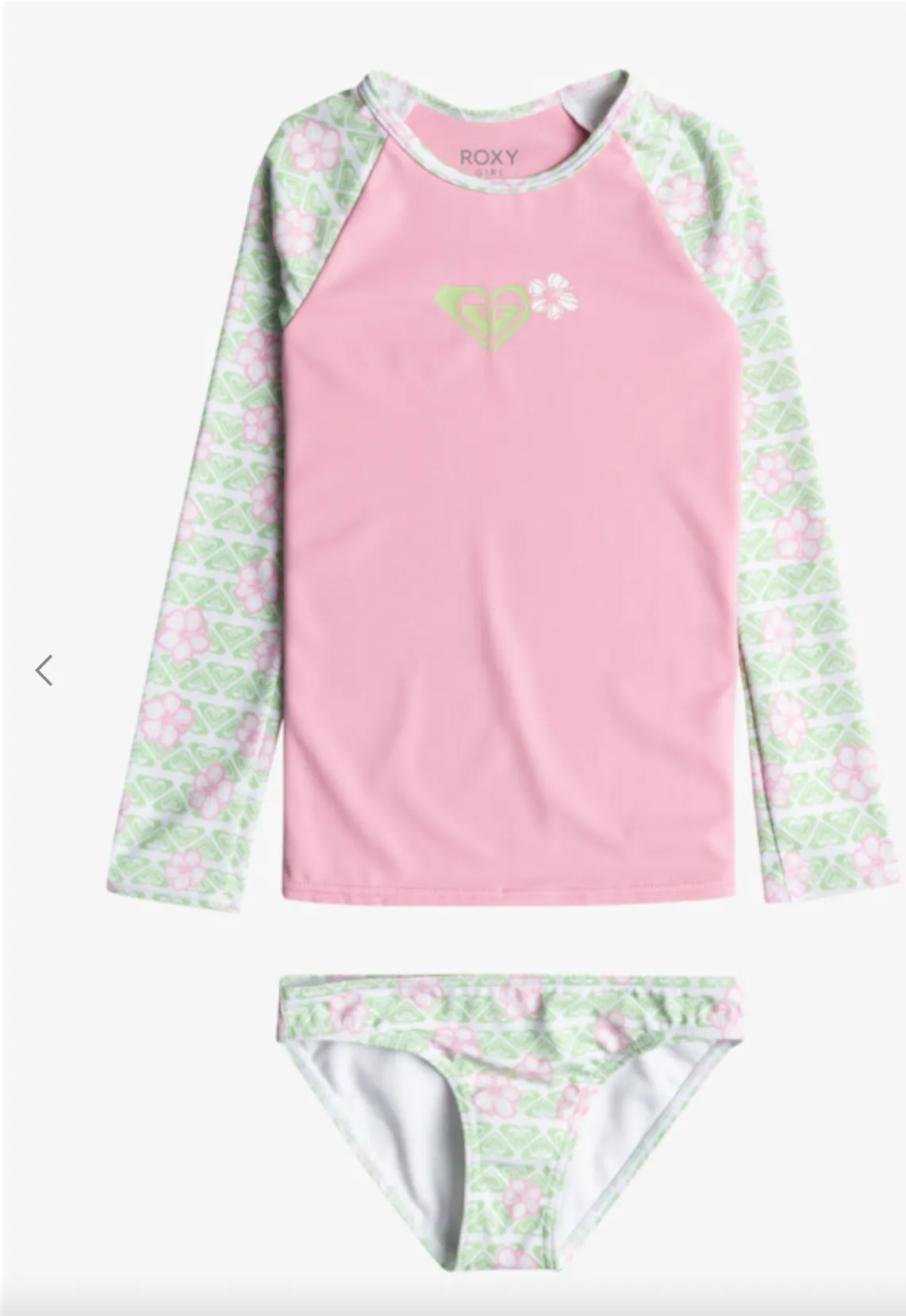 Roxy Hibiline - Long Sleeve Upf 50 Two-Piece Rashguard Set For Girls 2-7