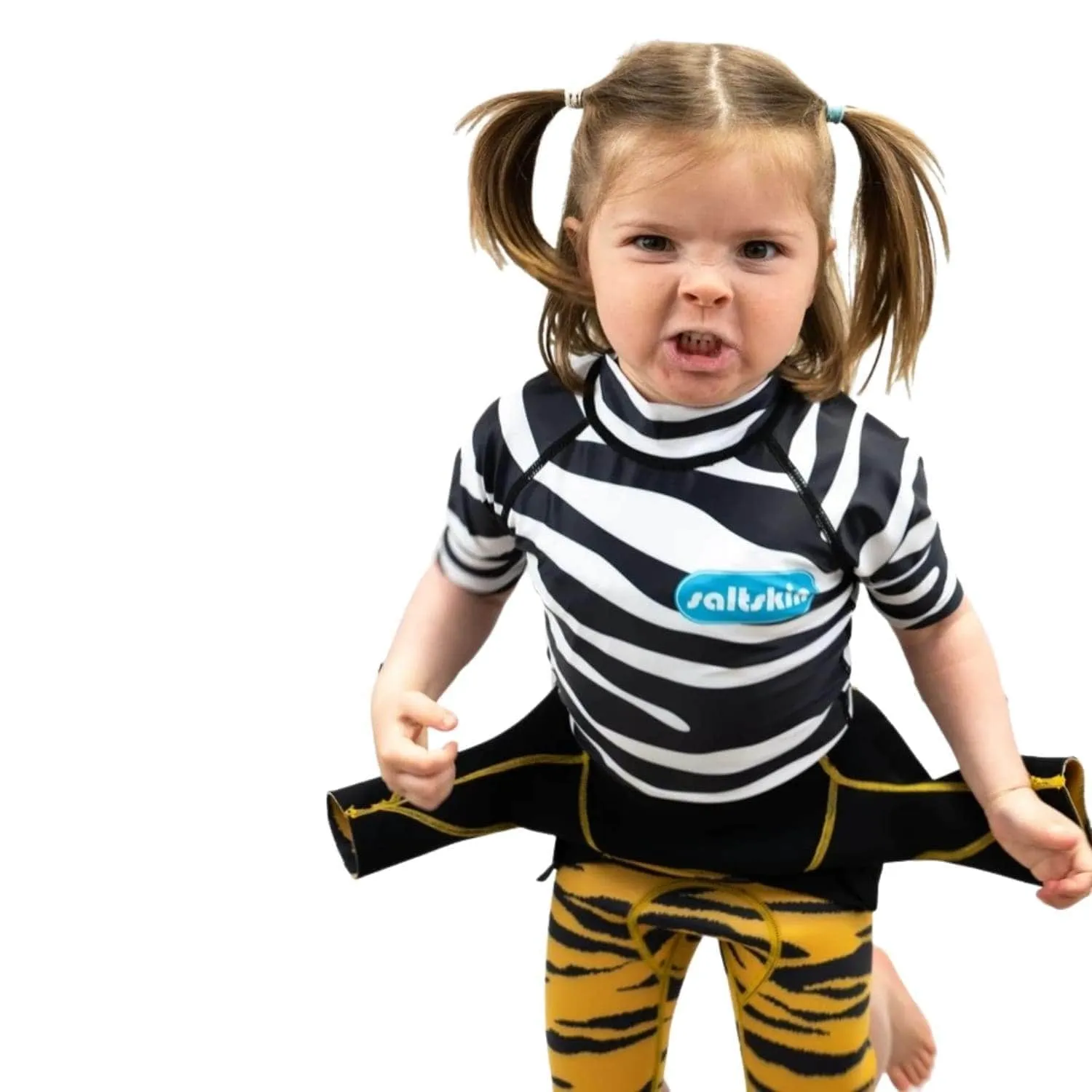 Saltskin Youth Kids UV Rash Vest - Zebra