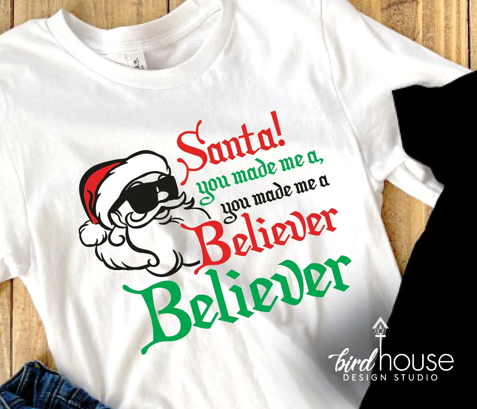 Santa you made me Believer Shirt, Dragons Christmas Graphic Tee