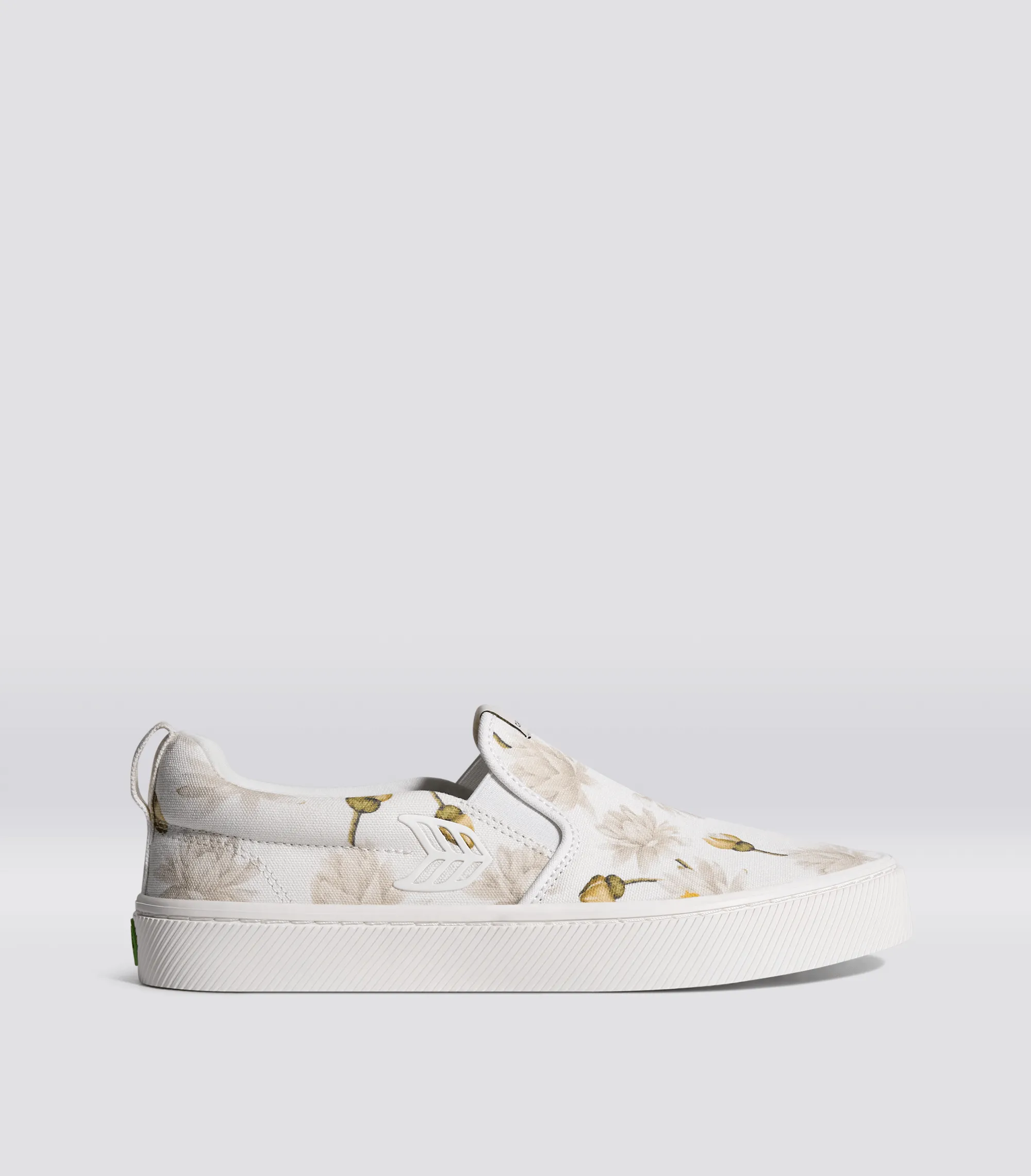 SLIP-ON White Canvas Giant Lilies Sneaker Men