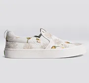 SLIP-ON White Canvas Giant Lilies Sneaker Men