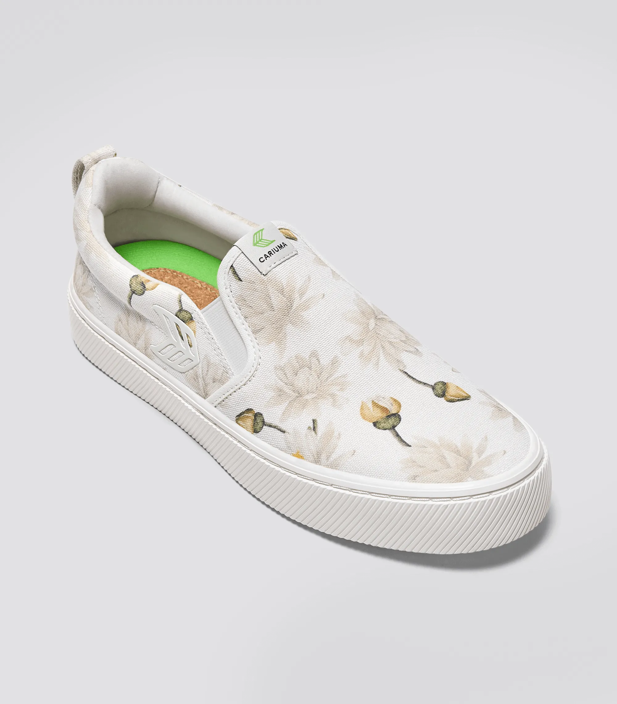 SLIP-ON White Canvas Giant Lilies Sneaker Men