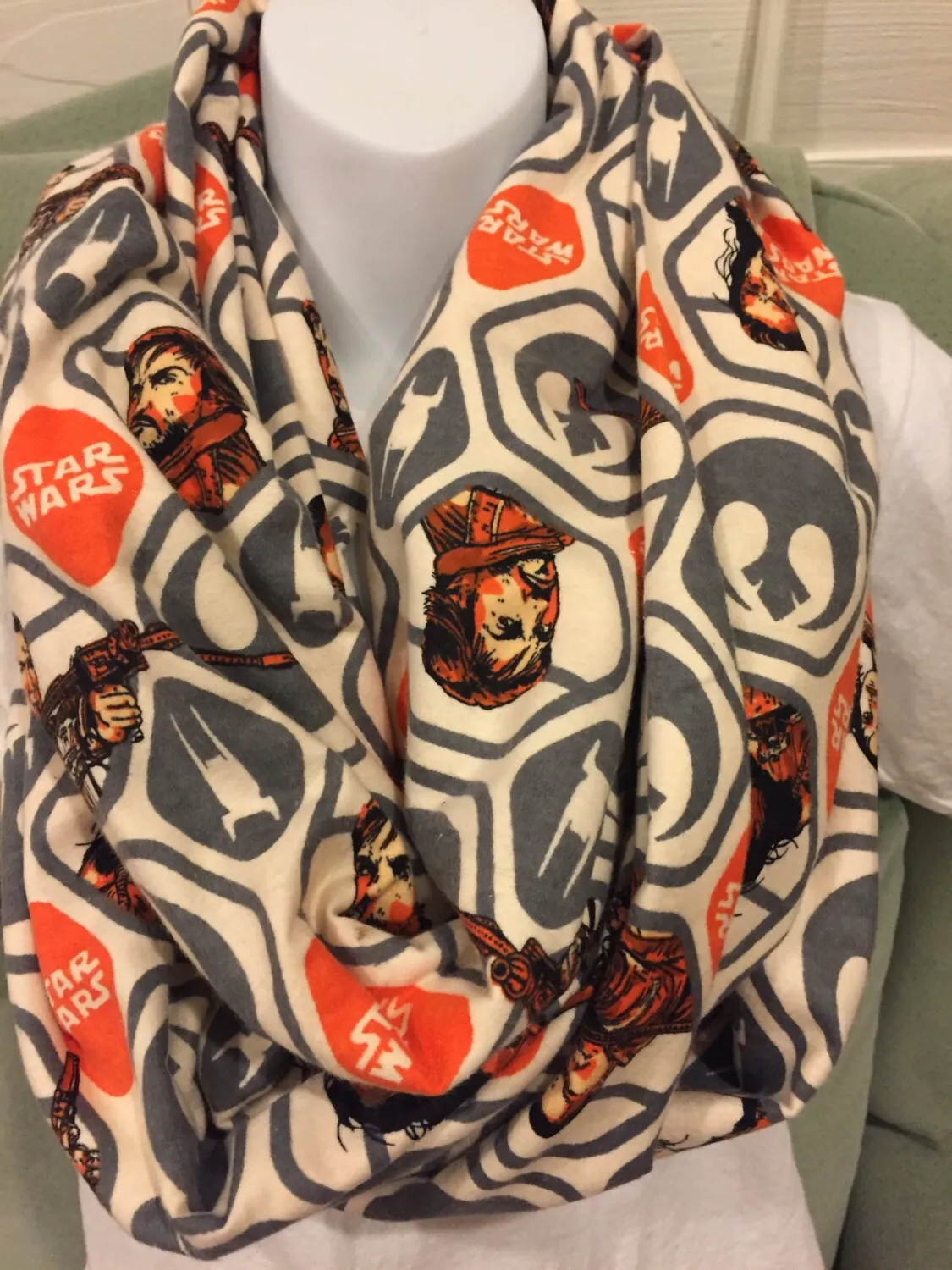 Star Wars Rogue One Infinity Scarf - Handmade Rebel Polygon Flannel Accessory for Galactic Style