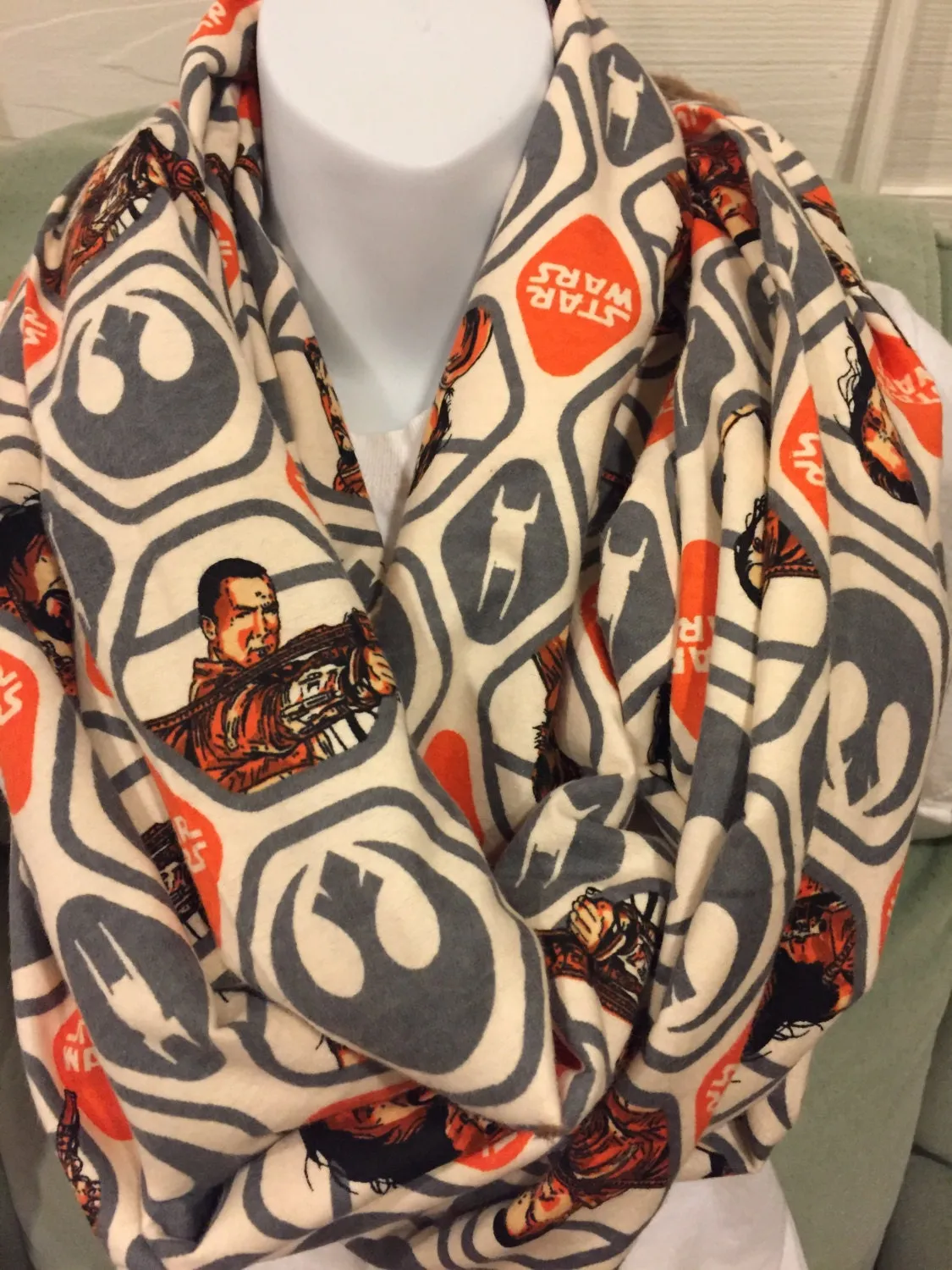 Star Wars Rogue One Infinity Scarf - Handmade Rebel Polygon Flannel Accessory for Galactic Style