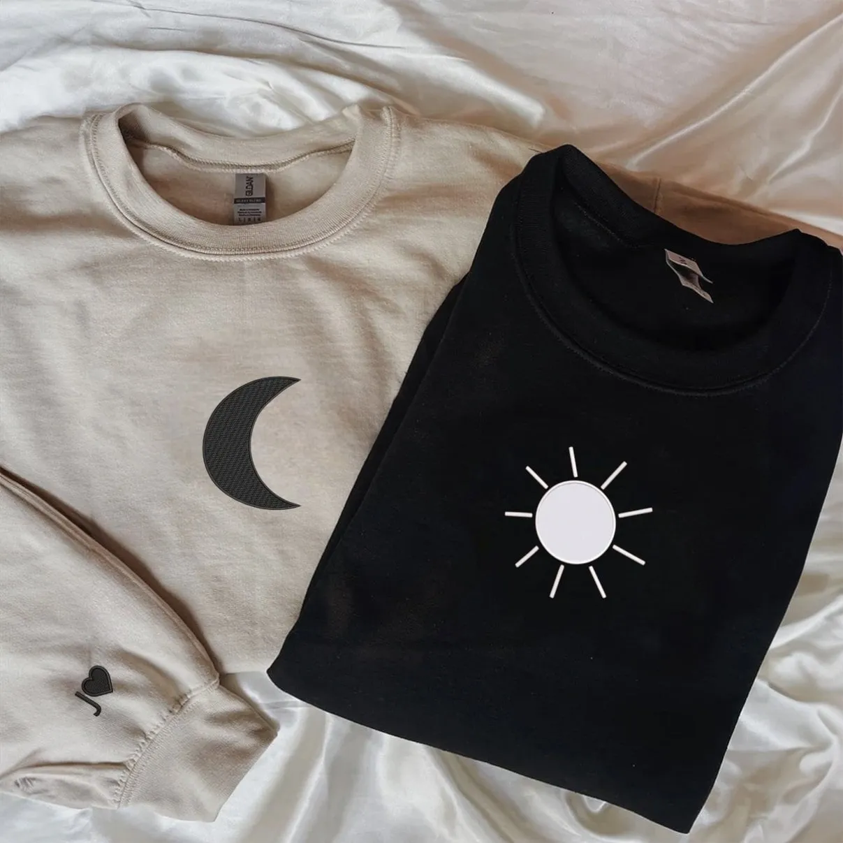 Sun and Moon Matching Couple Hoodies - Personalized Matching Sweatshirts For Couples