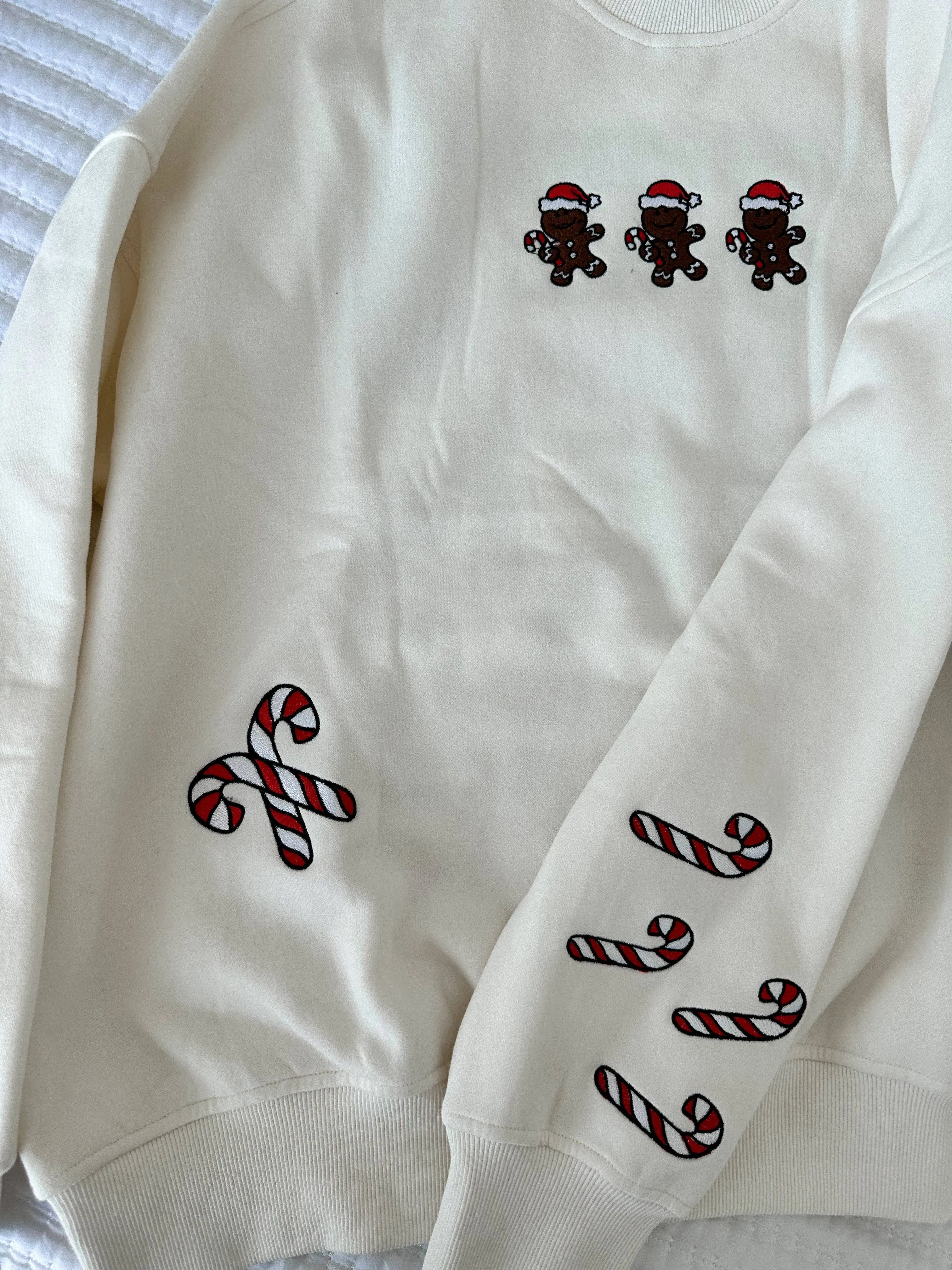 Sunkissed Coconut Ivory Gingerbread Recipe Christmas Embroider Sweatshirt