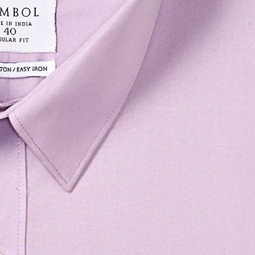 Symbol Men's Formal Solid Regular Fit Shirt (SYMPOP1_42_Lilac)