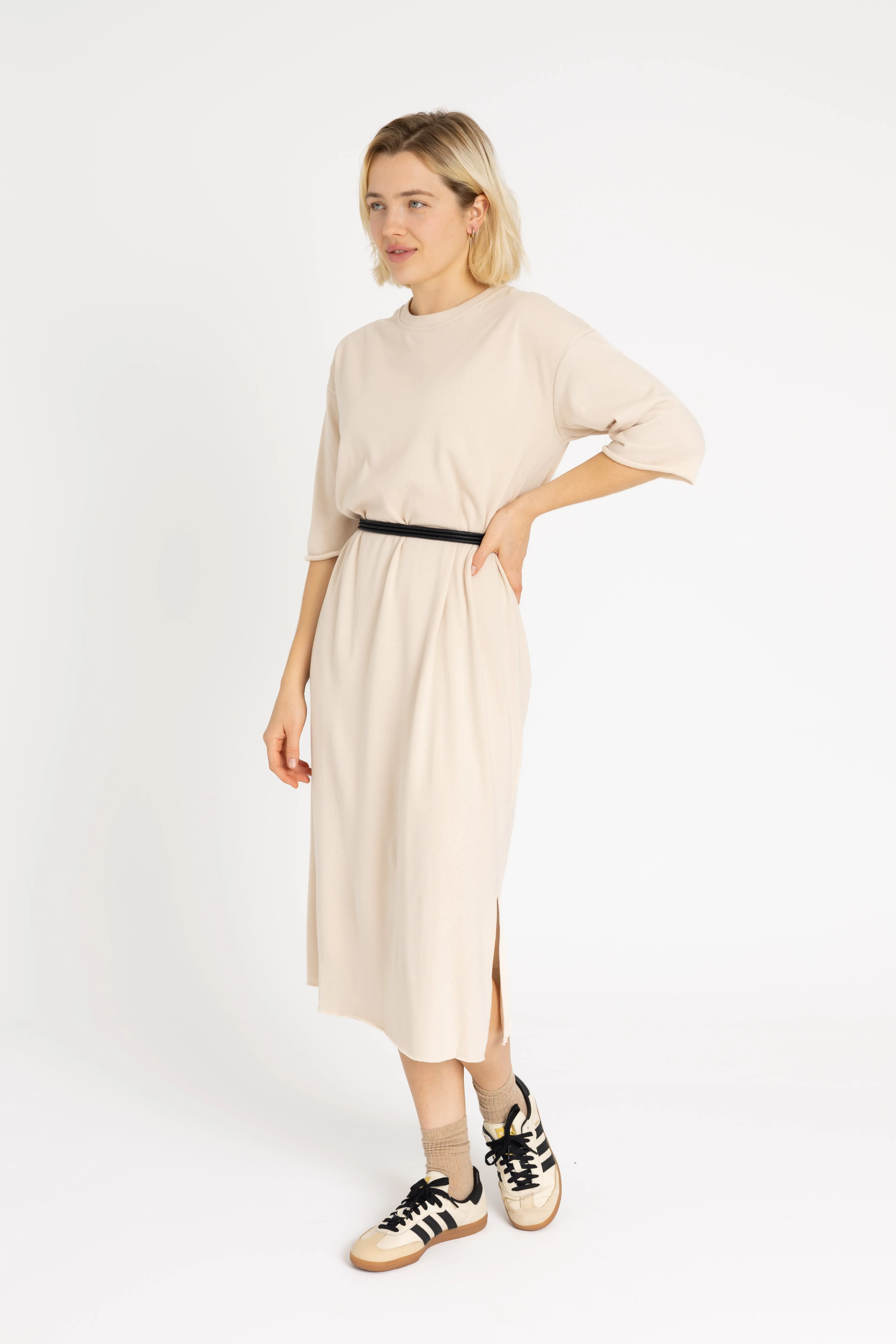 Tan Terry Midi Dress