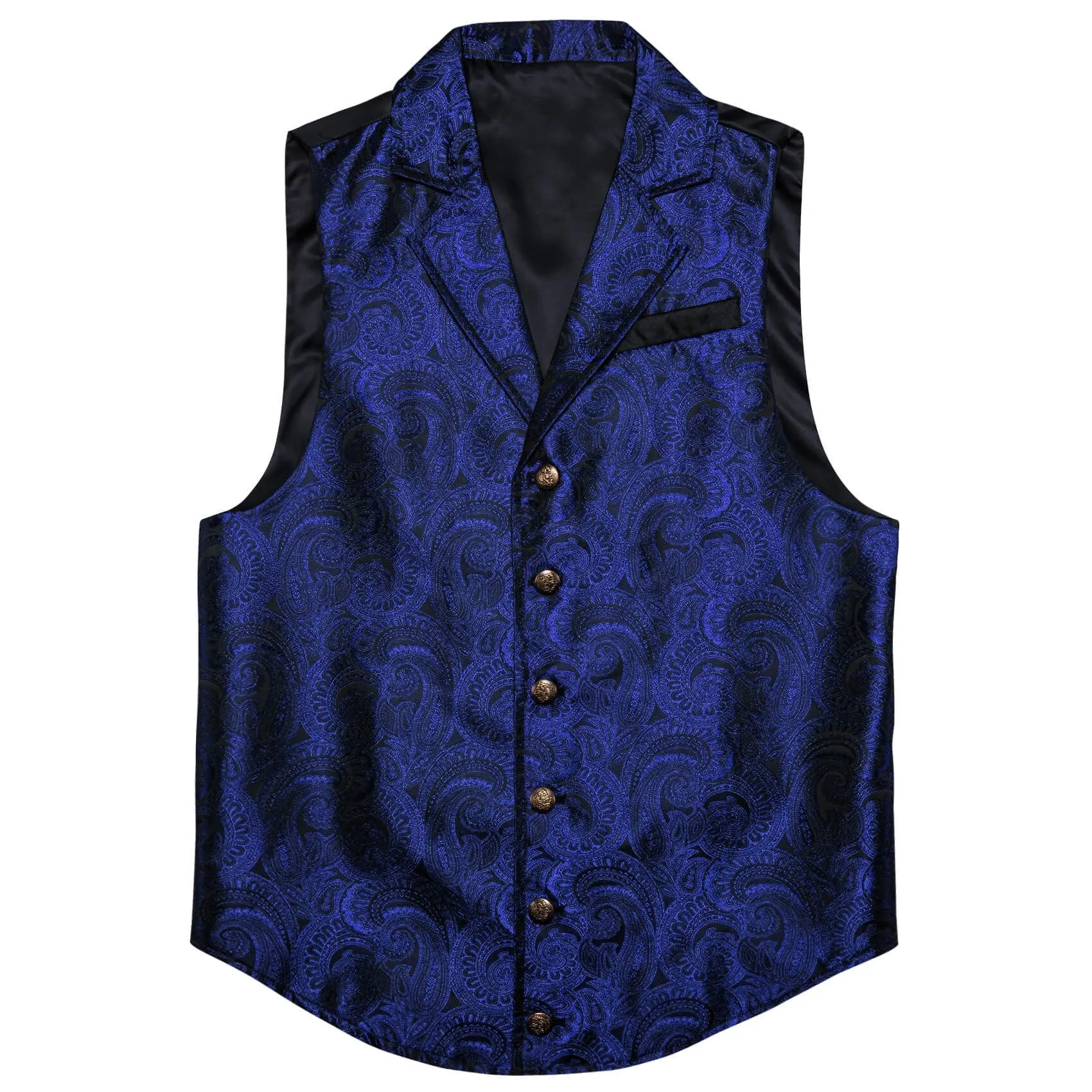 Ties2you Men's Vest Medium Blue Paisley Silk Notched Collar Suit Vest