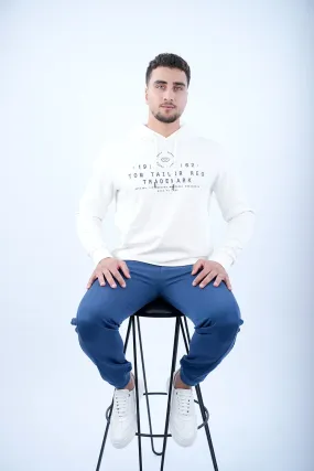 Tom Tailor White Hoodie With Logo Front Design