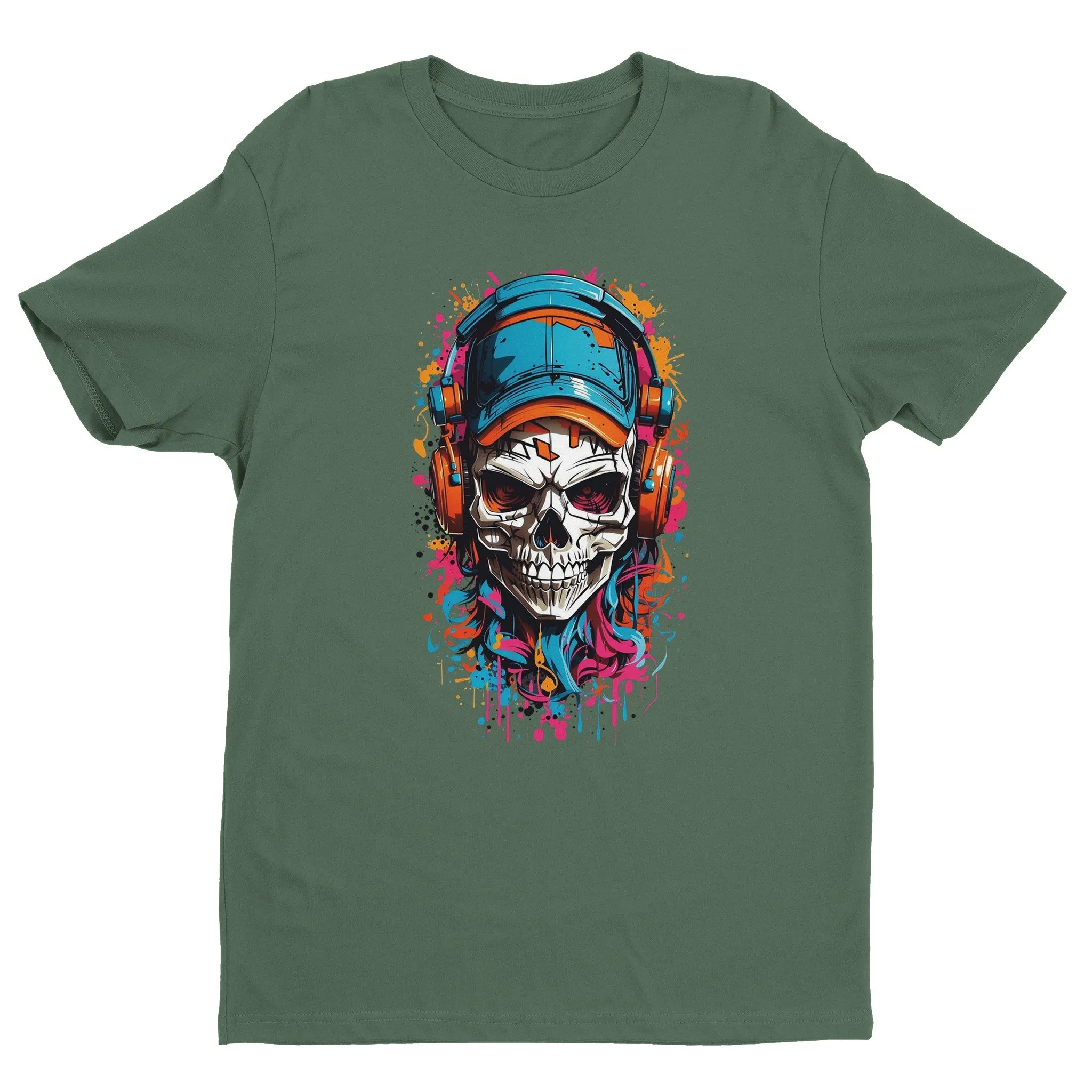 Urban Graffiti Skull Unisex Crewneck T-Shirt