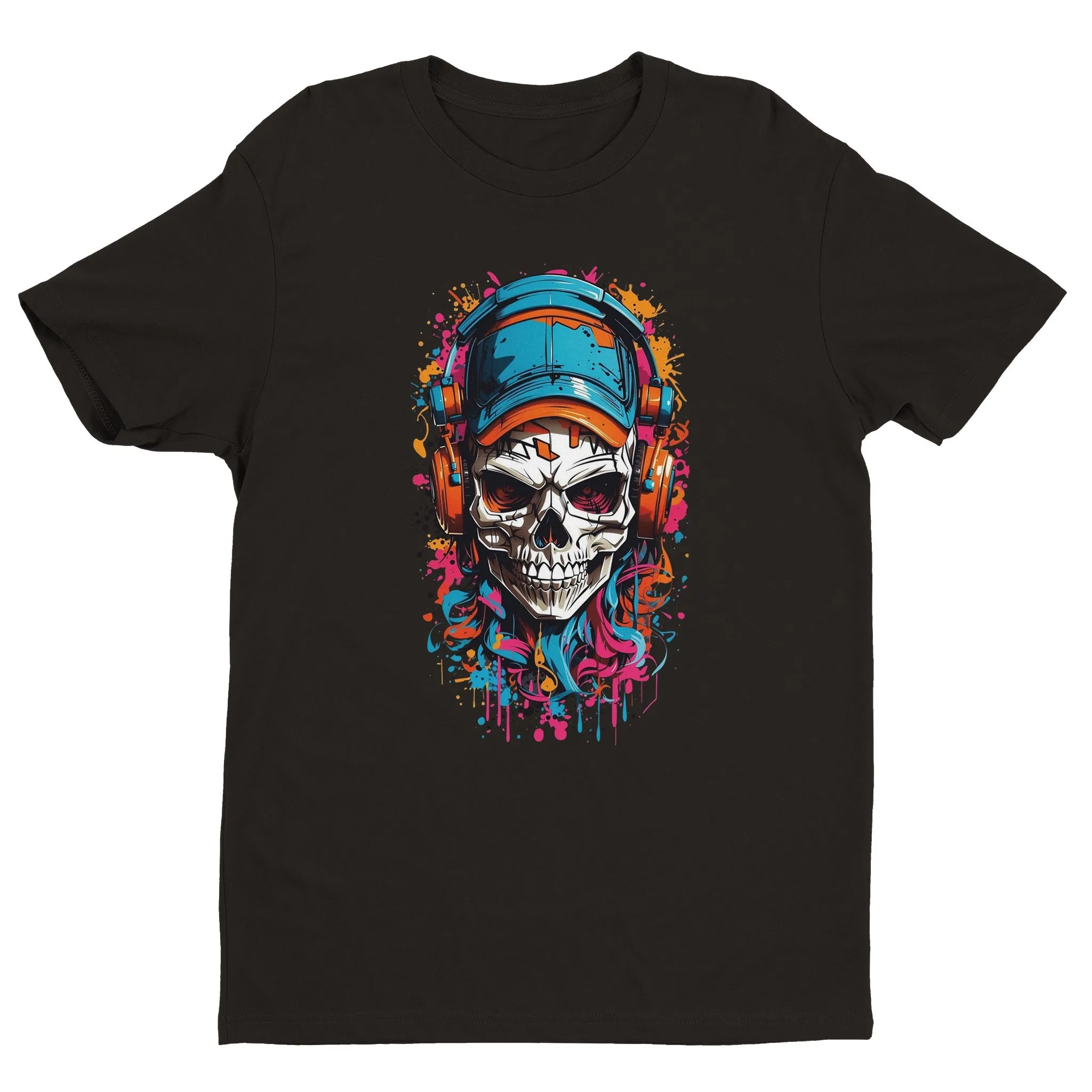 Urban Graffiti Skull Unisex Crewneck T-Shirt