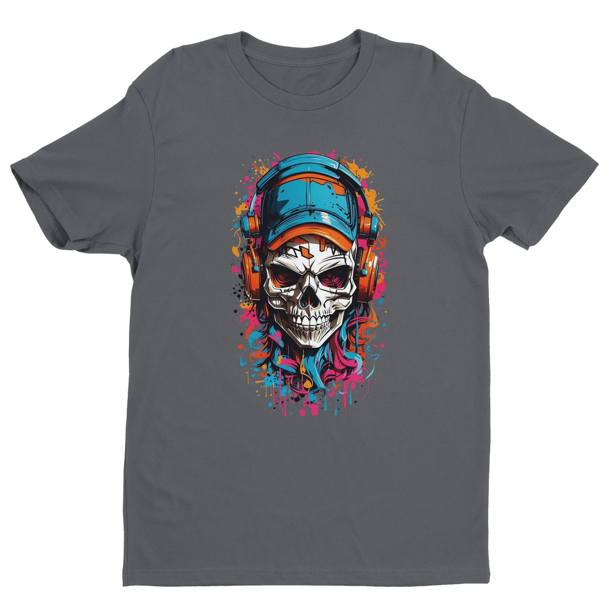 Urban Graffiti Skull Unisex Crewneck T-Shirt