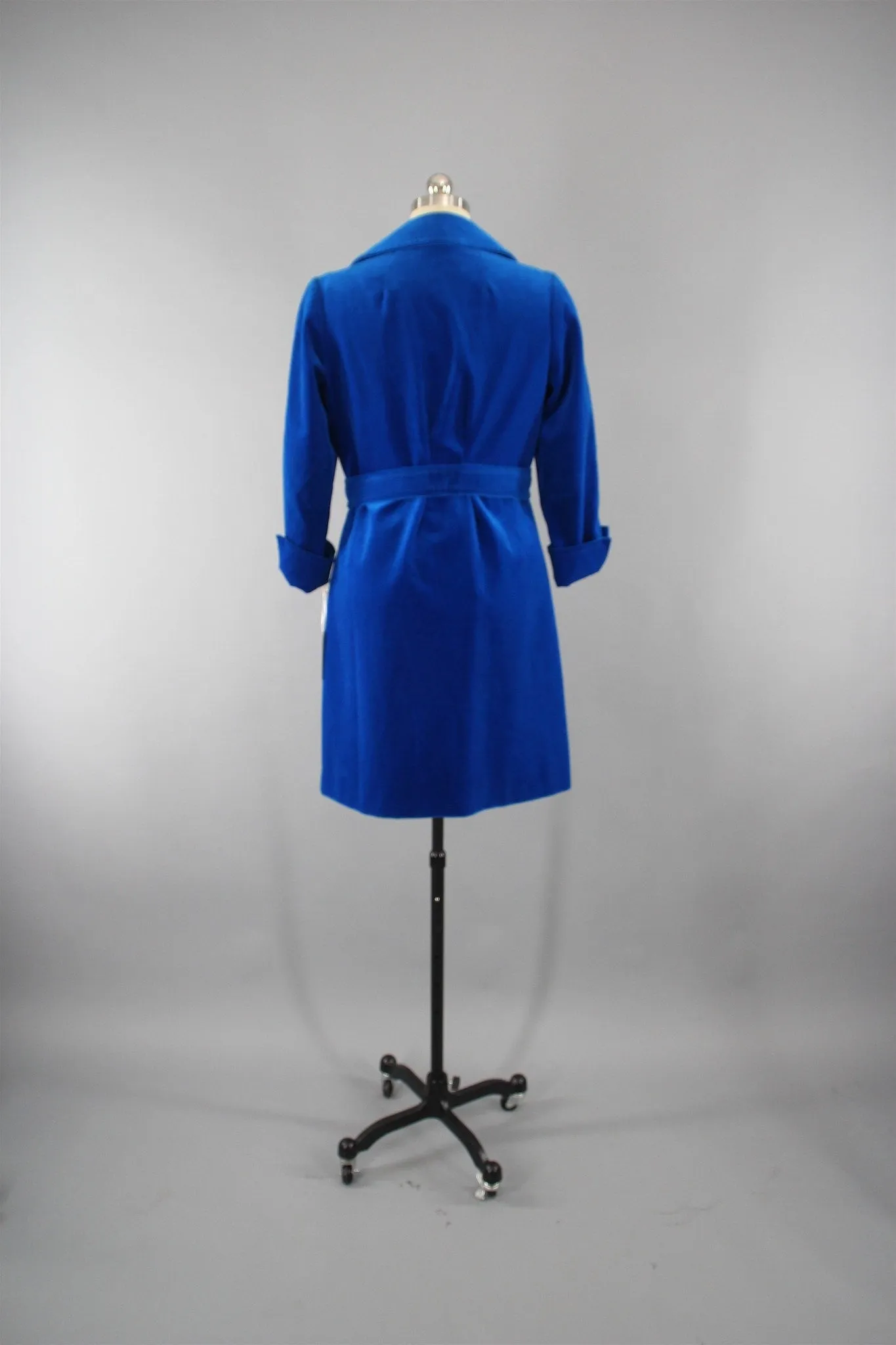 Vintage 1960s Electric Blue Trench Coat by Sport Ease Fashions