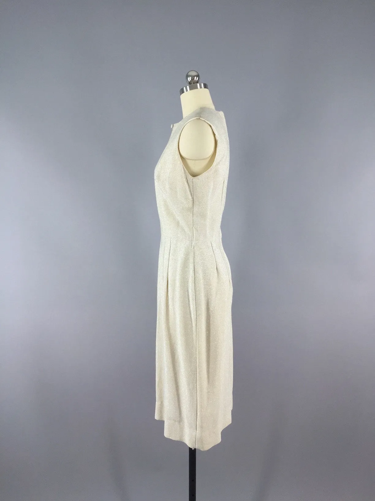 Vintage 1960s Silver Gold Dress