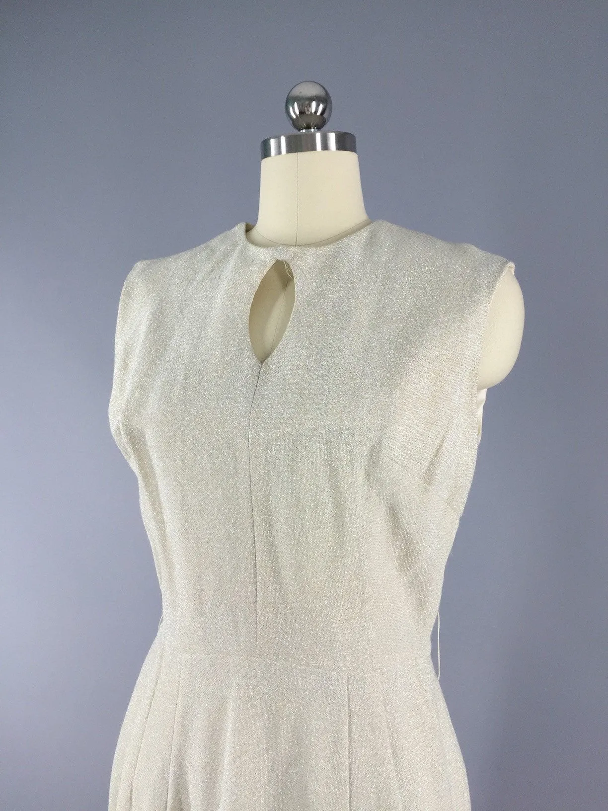 Vintage 1960s Silver Gold Dress