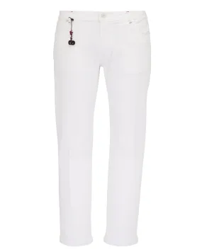 White Micro Piquet 5 Pocket Pant