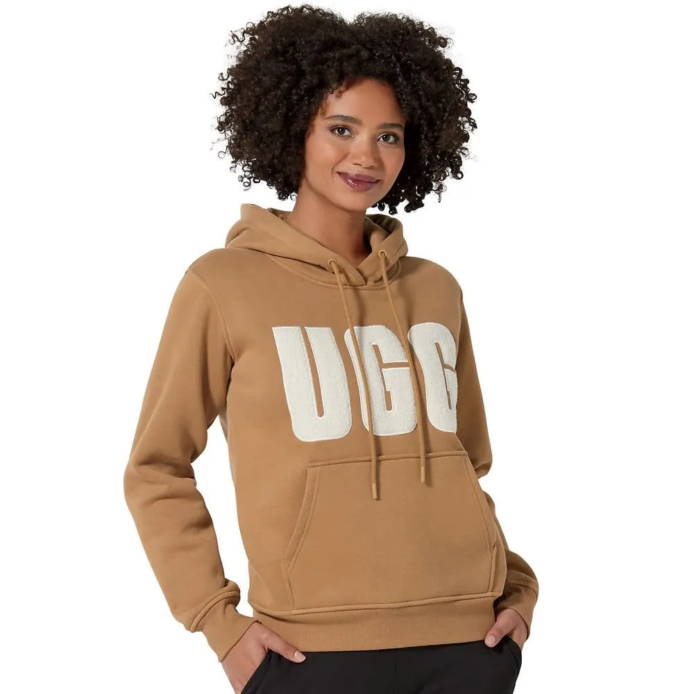 Women's Apparel UGG REY UGGFLUFF LOGO HOODIE 1144506 CHESTNUT PLASTER