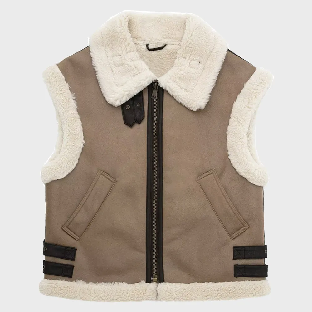 Women's Loose Shearling Front Zipper Vest