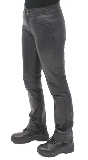 Women's Premium Lambskin Leather Skinny Jeans #LP9023K ()