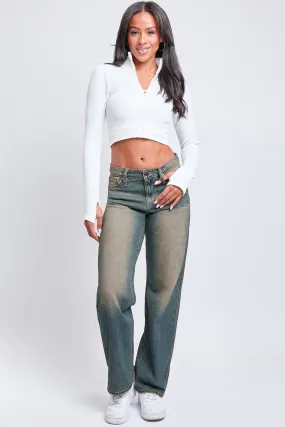 Women's Relaxed Fit Wide Leg Light Weight Rigid Denim Jeans