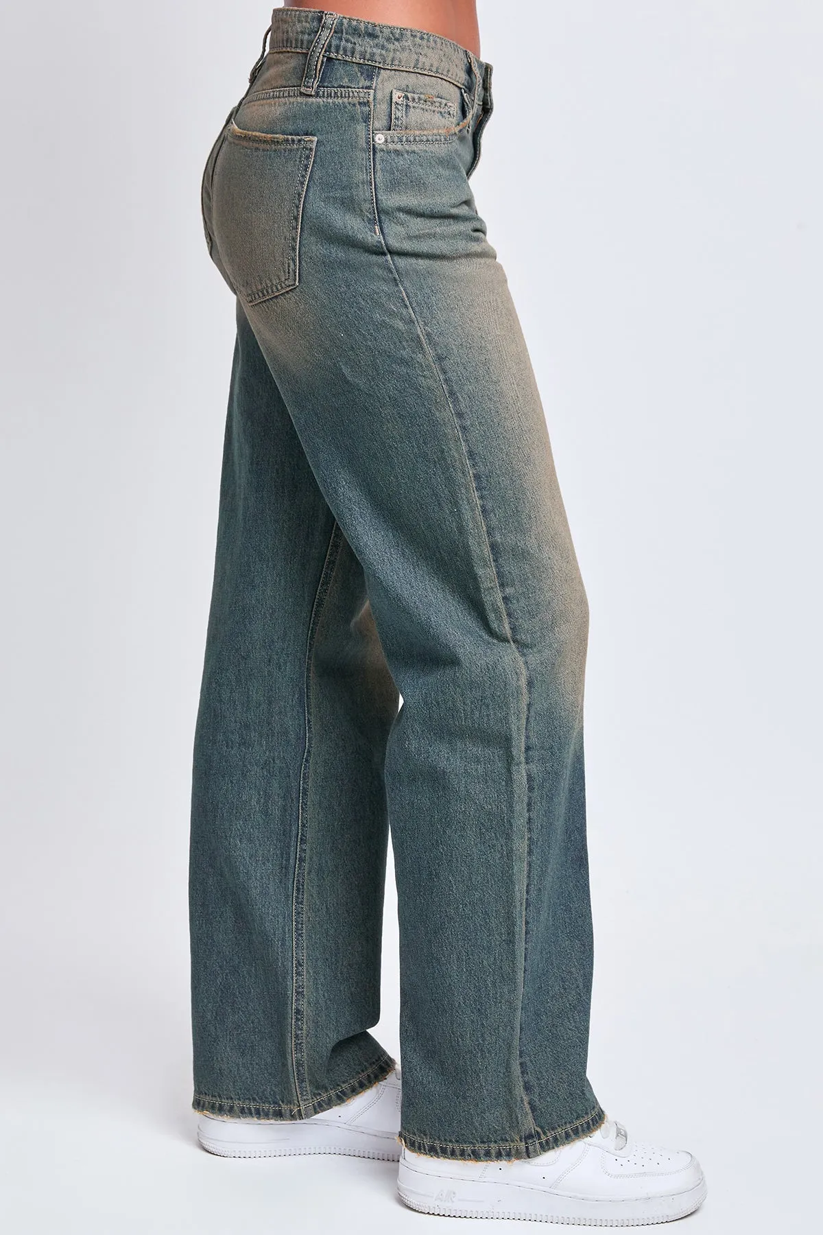 Women's Relaxed Fit Wide Leg Light Weight Rigid Denim Jeans