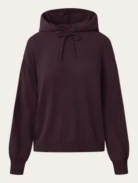 Wool hood knit - Chocolate Plum